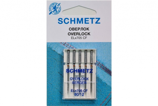 Иглы Schmetz для оверлока ELx705 CF №80, 5 шт в Новом Осколе
